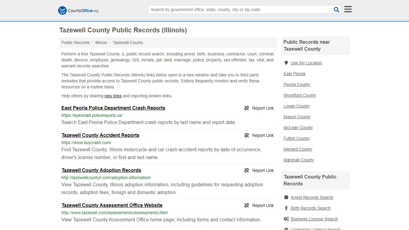 Tazewell County Public Records (Illinois) - County Office